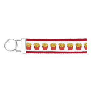French fries cartoon illustration wrist keychain
