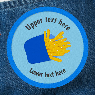 French Fries - cartoon salted fastfood - own text Patch
