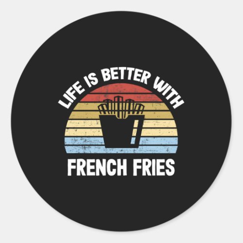 French Fries Classic Round Sticker