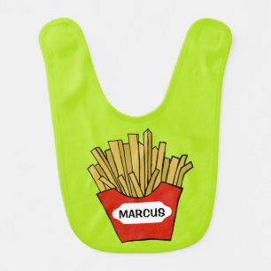 French fries design custom baby bib