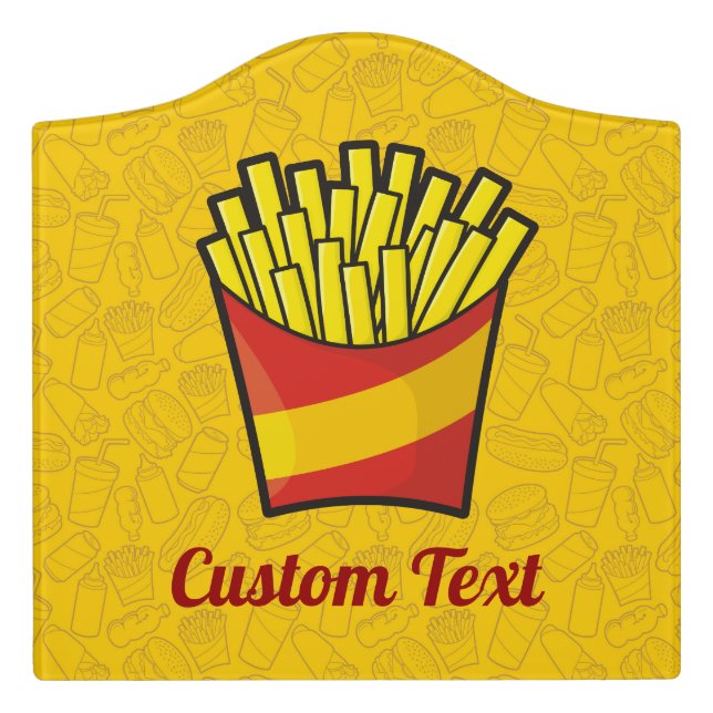 French Fries Door Sign (Large Crest Front)