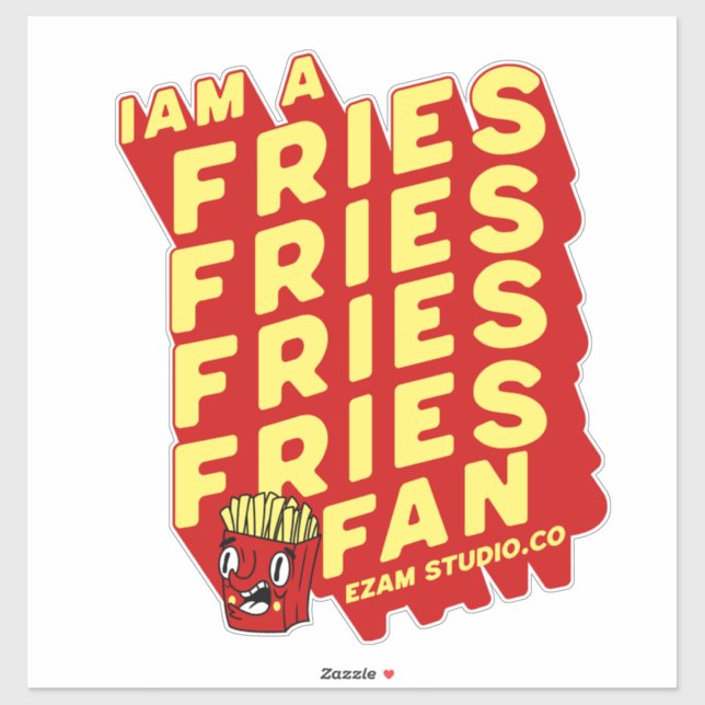 "French Fries Fan - Fun and Playful Design" Sticker (Sheet)