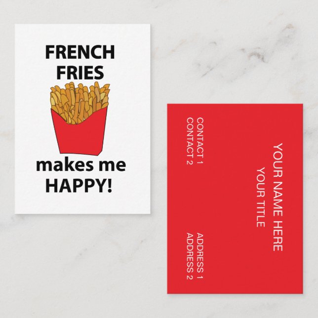 French Fries Fast Food Restaurant French Fries Business Card (Front/Back)