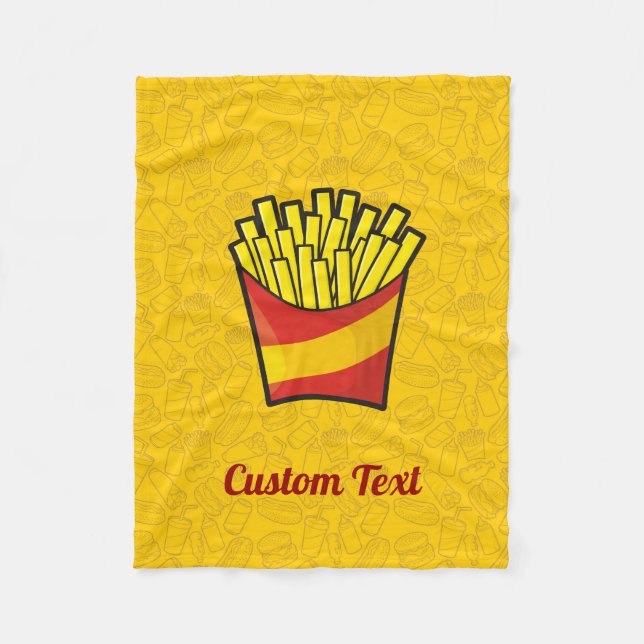 French Fries Fleece Blanket (Front)