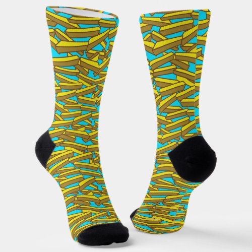 French Fries Food Patterned Socks