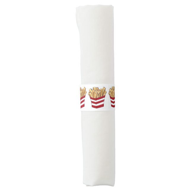 French Fries Fried Potatoes Chips Foodie Fast Food Napkin Bands (Front)