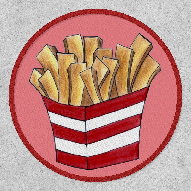 French Fries Fried Potatoes Chips Foodie Fast Food Patch (Front)
