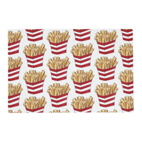 French Fries Fried Potatoes Chips Foodie Fast Food Placemat