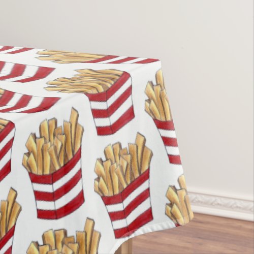 French Fries Fried Potatoes Chips Foodie Fast Food Tablecloth