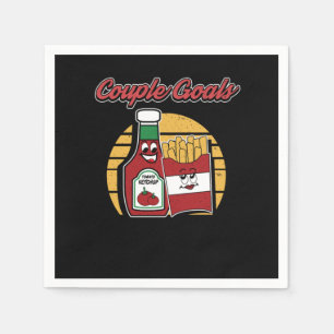 French Fries Funny Potato Puns Wedding Bride Groom Napkins