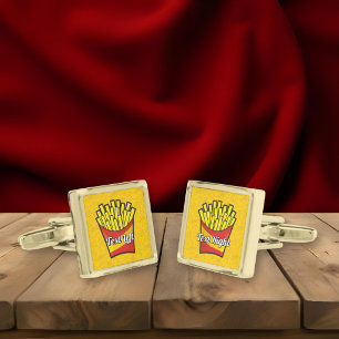 French Fries Gold Cufflinks
