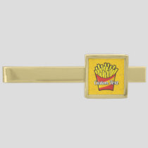 French Fries Gold Finish Tie Bar