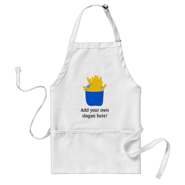 French Fries graphic plus your funny slogan / text Adult Apron (Front)