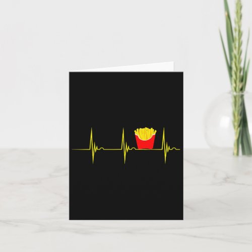 French Fries Heartbeat Potato Fry Fastfood Ekg Pul Card