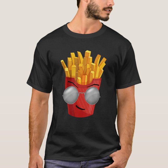 French Fries Hipster Style  Fast Food Art T-Shirt (Front)