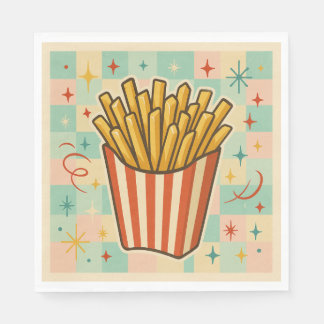 French Fries in a fun Retro 1950s art Napkins