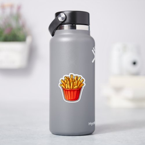 French fries in cup sticker
