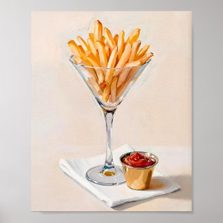 French Fries in Martini Glass Poster
