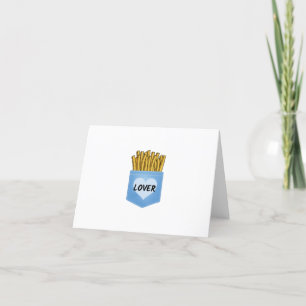 French fries in pocket letterpress thank you card