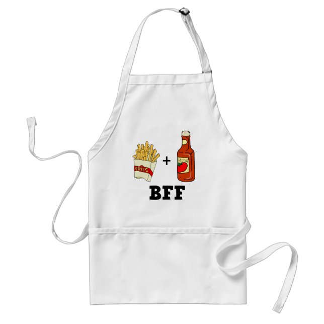 French fries & Ketchup BFF Adult Apron (Front)