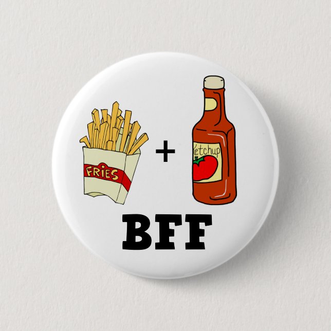 French fries & Ketchup BFF Pinback Button (Front)