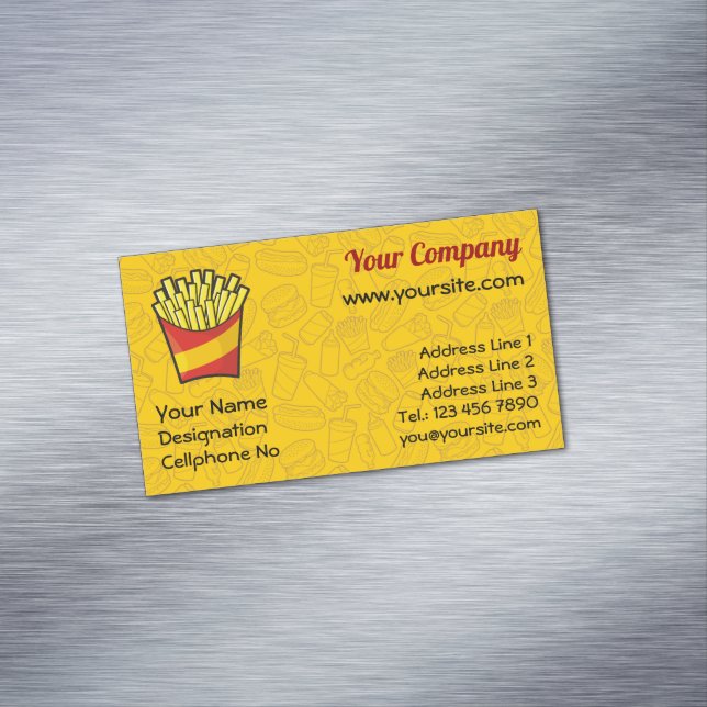 French Fries Magnetic Business Card (In Situ)