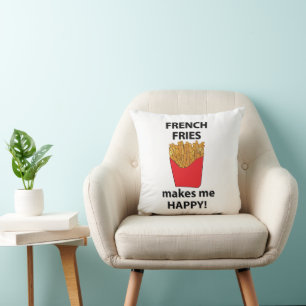 French Fries Makes Me Happy French Fries Throw Pillow