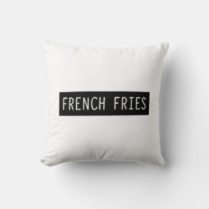French Fries Old Typewriter Letters Throw Pillow