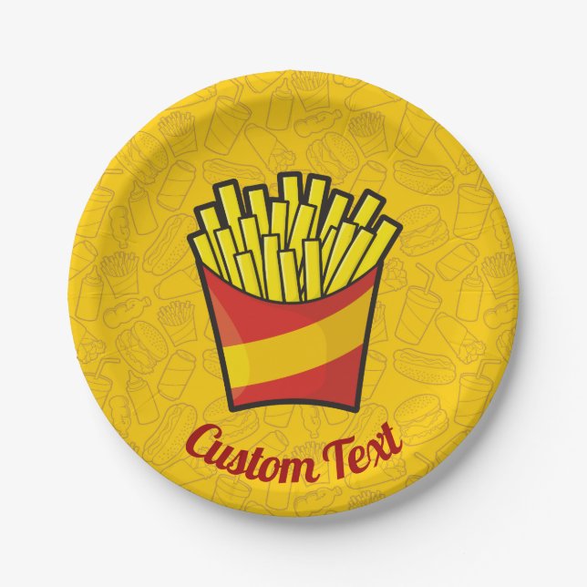 French Fries Paper Plate (Front)