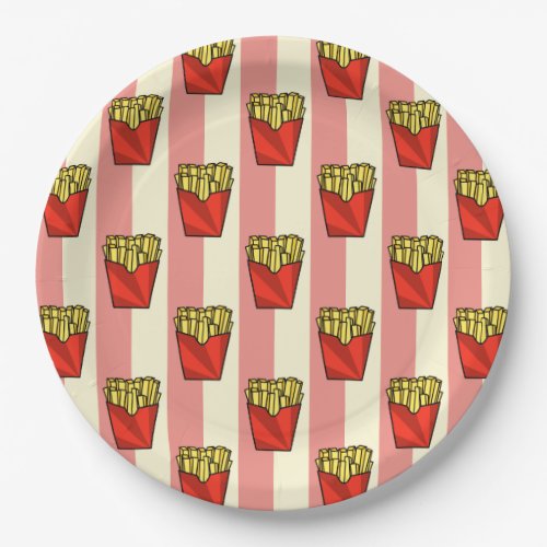 French Fries Pattern Paper Plates