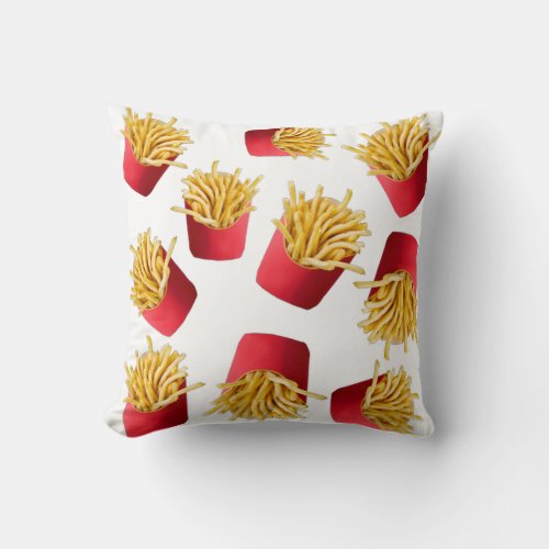 French fries pattern throw pillow