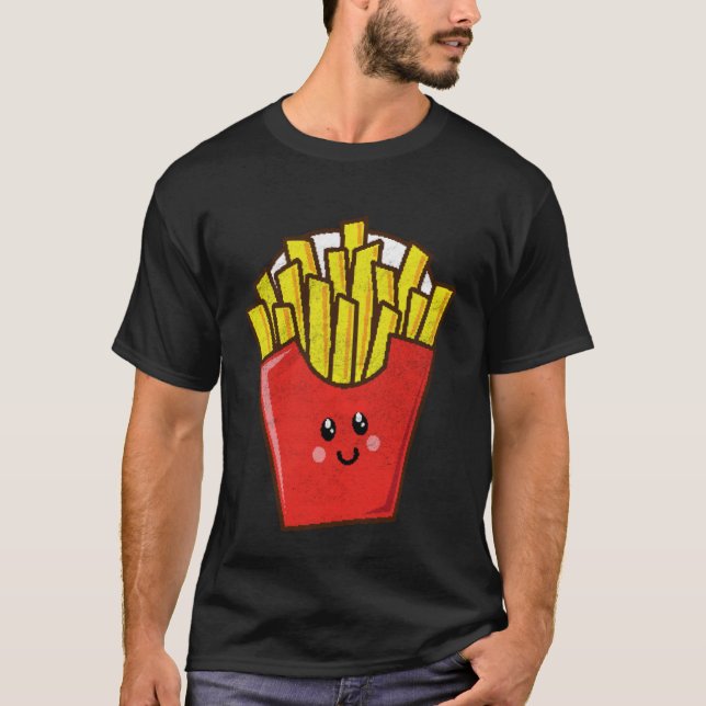 French Fries Pixel Art 8-bit Retro Hungry Byte Gam T-Shirt (Front)