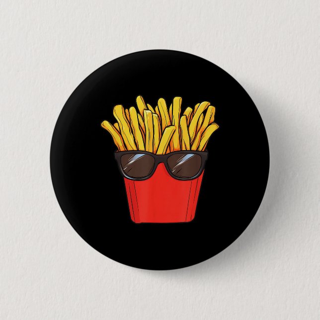 French Fries Potato Sungles  Button (Front)