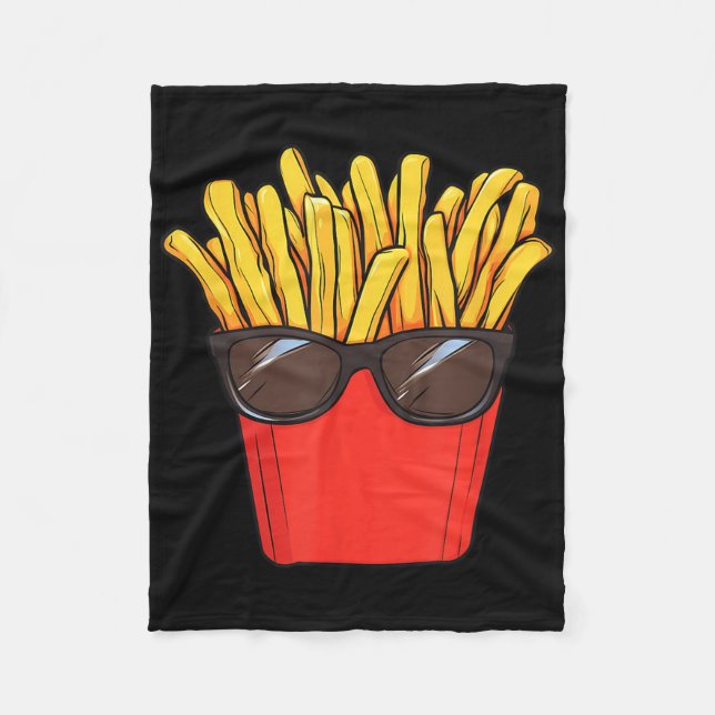 French Fries Potato Sungles  Fleece Blanket (Front)