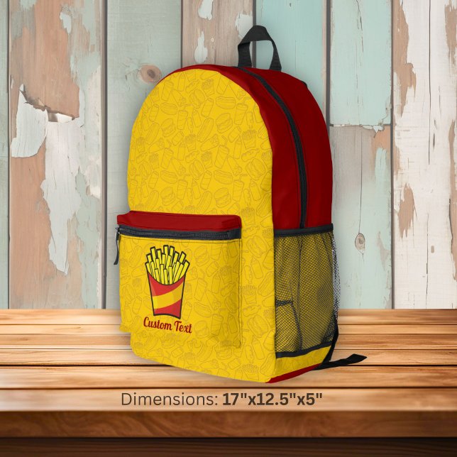 French Fries Printed Backpack (Creator Uploaded)