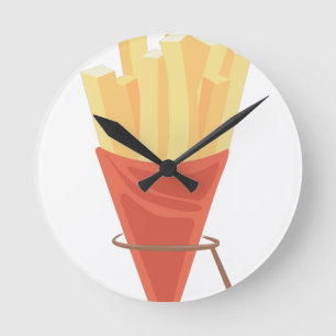 French Fries Round Clock