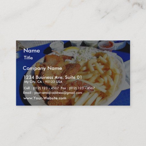 Customizable French Fries Shrimp Crab Cakes Fish Tartar Business Card