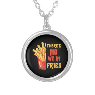 French-fries Silver Plated Necklace