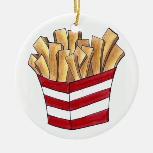 French Fries Small Fry Chips Fast Food Foodie Ceramic Ornament