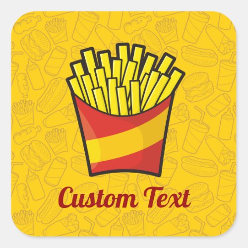 French Fries Square Sticker
