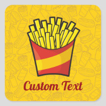 French Fries Square Sticker