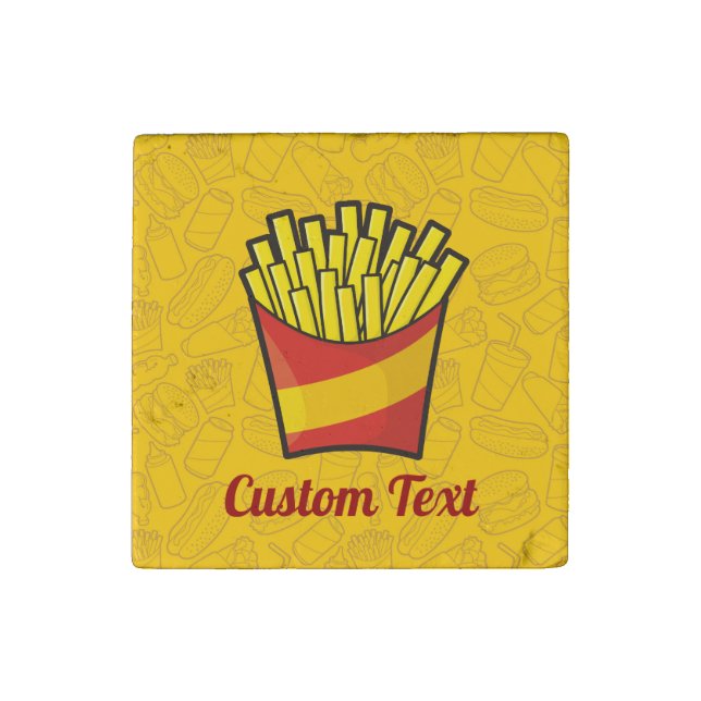French Fries Stone Magnet (Front)