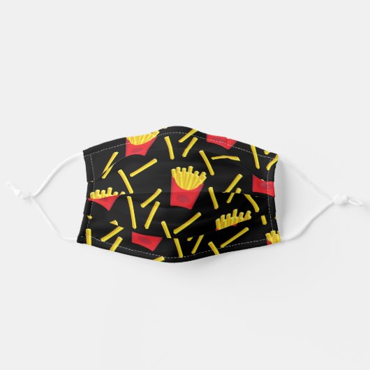 French Fries Summer Junk Food Print Adult Cloth Face Mask (Front, Unfolded)