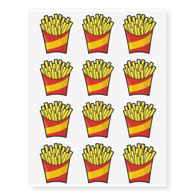 French Fries Temporary Tattoos (Front)