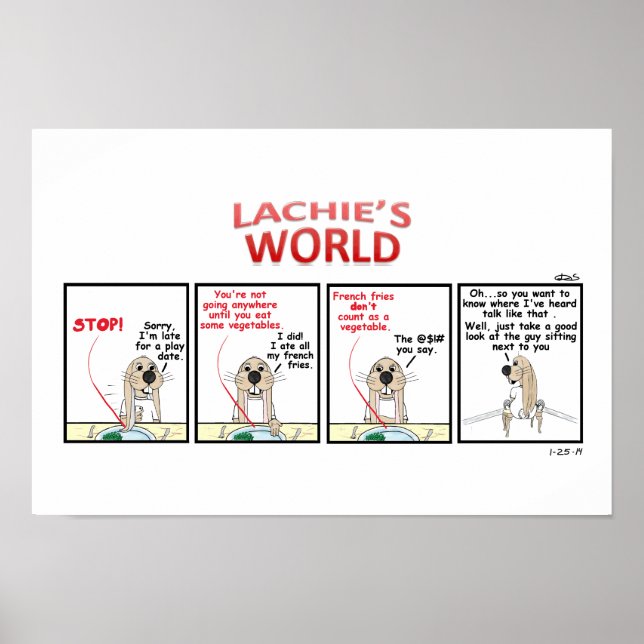 French Fries vs Vegetables Poster (Front)