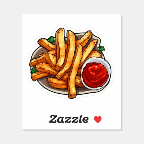 French fries with ketchup sticker