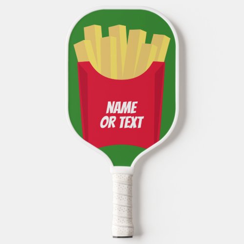 French Fries with red green accents _ custom text Pickleball Paddle