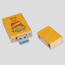 French Fries Wood USB Flash Drive