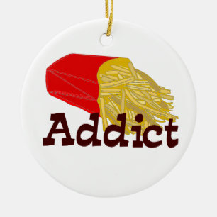 French Fry Addict Ceramic Ornament