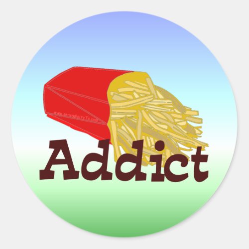 French Fry Addict Classic Round Sticker